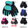 Wholesale Kids Children Unisex Waterproof Ski Gloves W/Velcro Strap AF186K