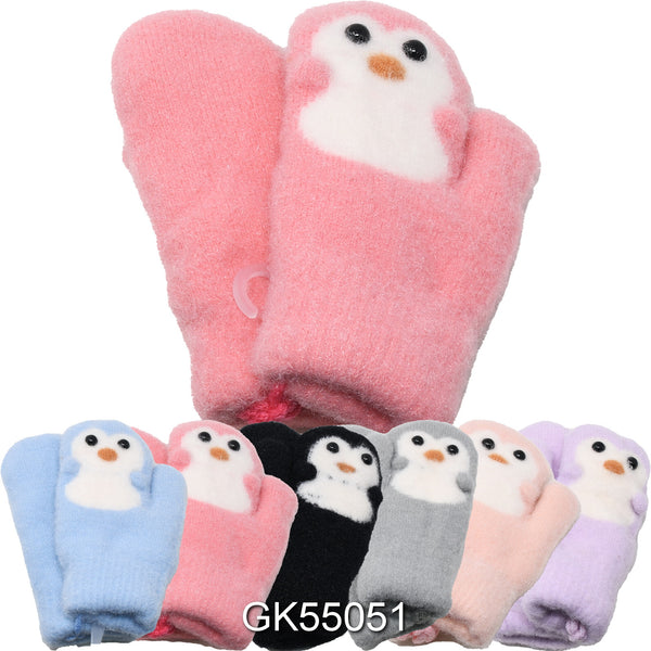 Girls Boys Kids Children Knit Multi Color Cute Pet Mittens Gloves GK55051