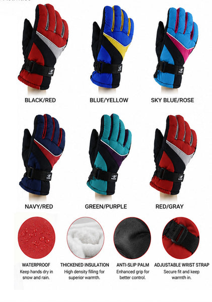 Lady Warm Insulation Waterproof Ski Gloves With Anti-Slip Palm GL55027