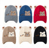 Boys Girls Kids Children Soft Warm Cute Bear Ears Design Winter Knit Hats Caps Lining W/Ear Cover H425