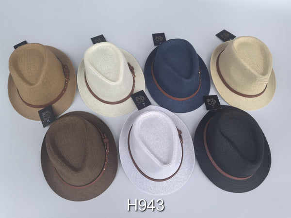 Wholesale Summer Straw Fedora Hats Unisex H943