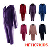 Kids Children Girls Boys Winter Warm Pants Lining Leggings And Zipper Jacket W/Hoody HF1107