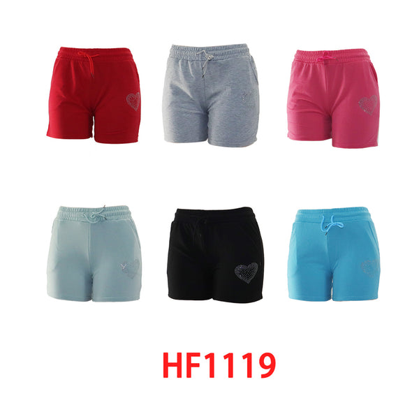 12 Pairs Lady Shorts Sweatpants Relaxed Fit Embroidered Pull-on Shorts HF1119