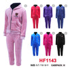 Kids Children Girls Winter Warm Pants Lining Joggers Leggings And Zipper Love Jacket W/Hoody HF1143