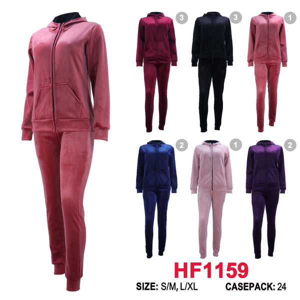 12 Sets Winter Lining Outfit Gym Legging Pants Joggers And Full Zip Jacket Top W/Hoodie Set HF1159