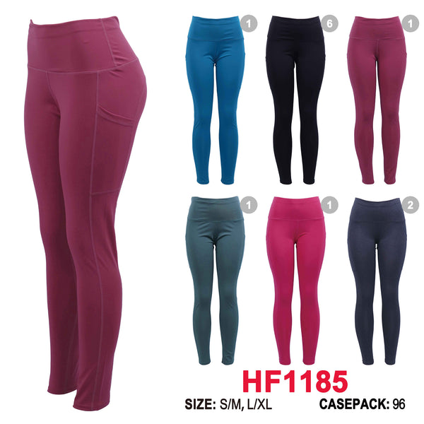 12 Pairs Women Flex-Fit Stretch Pull-On Slim-Leg Casual Leggings Yoga Pants HF1185