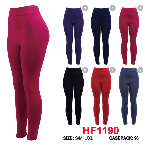 12 Pairs Women Flex-Fit Stretch Pull-On Slim-Leg Casual Leggings Yoga Pants HF1190