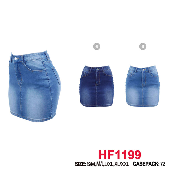 12 Pairs Women Classic Denim Short Skirt Jean HF1199