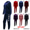12 Sets Outfit Gym Legging Love Pants Joggers And Hoodie Jacket Top Set HF1207
