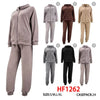 12 Sets Winter Warm Cozy Lining Outfit Gym Legging Pants Joggers And Hoodie Jacket Top Set HF1262