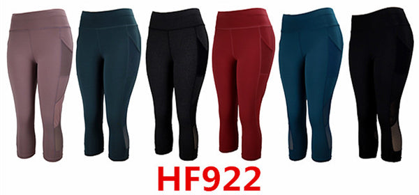 12 Pairs Women Knee Length Capri Leggings Summer Cropped Pants Casual Solid Comfy Capris HF922