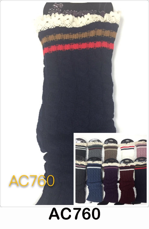 Wholesale Cable Knit Long Leg Warmers Boot Cuffs AC760 - OPT FASHION WHOLESALE
