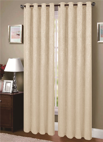 Embossed Bright Velvet Panne Blackout Room Darkening Grommet Top Window Curtain Panel, 81026 - OPT FASHION WHOLESALE