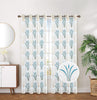 Organza Sheer Embroidered Grommet Top Window Curtain Panel, 81055