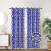Foil Wave Floral Print Embroidered Grommet Top Window Curtain Panel 81060