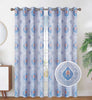 Jacquard Embroidered Damask Pattern Room Darkening Grommet Top Window Curtain Panel, 81067