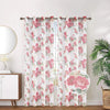 Organza Sheer Floral Foil Grommet Top Window Curtain Panel, 81068