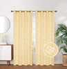 Floral Jacquard Embroidered Room Darkening Grommet Top Window Curtain Panel, 81070