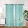 Floral Jacquard Embroidered Room Darkening Grommet Top Window Curtain Panel, 81070