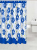 Floral Microfiber Fabric Shower Bath Curtain, 83003