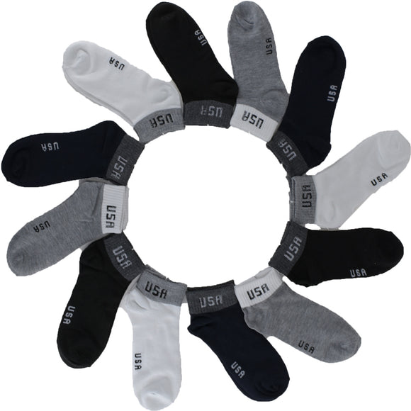 Wholesale 12 Pairs Lady Girls Ankle Socks Low Cut Assorted Colors S154 - OPT FASHION WHOLESALE