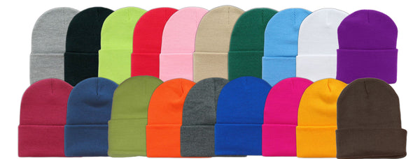 Wholesale First Quality Plain Ski Hat w/Roll Cuff Long Beanie, H8002 - OPT FASHION WHOLESALE
