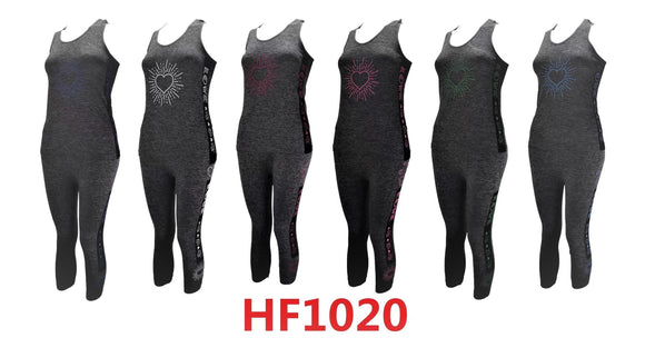 12 Set of 2 Piece Workout Sports Yoga Outfits Gym Leggings And Tank Top Set HF1020