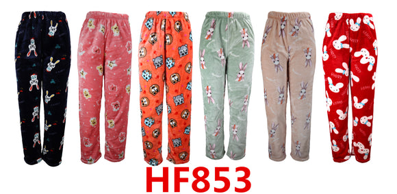 Adult Cute Warm & Fuzzy Pajama Bottoms Pants Wholesale HF853