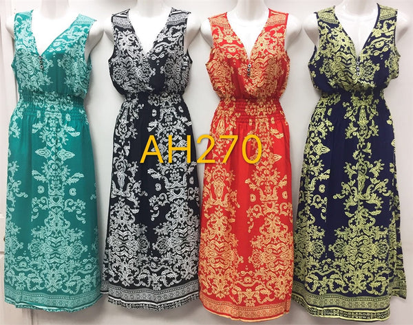 NYC Wholesale Fashion Long Maxi Flower Dresses Summer Sundresses, AH270 - OPT FASHION WHOLESALE