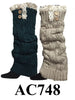 Cable Knit Button Leg Warmers Boot Cuffs AC748 - OPT FASHION WHOLESALE