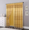 Double Layers Organza Sheer Embroidered Rod Pocket Window Curtain Panel and Valance, FF1005 - OPT FASHION WHOLESALE