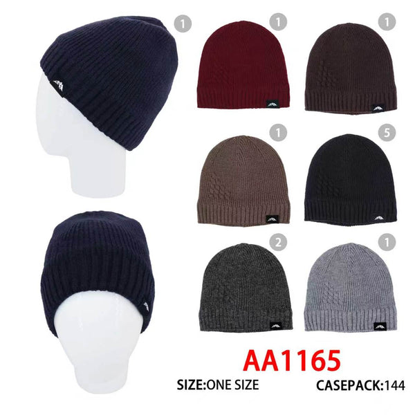 Winter Cable Knitted Pull On Warm Hat Beanies Skull Cap Lining AA1165