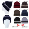 Winter Knitted Long Cuffed Stripe Beanies Warm Hat Skull Cap AA1167