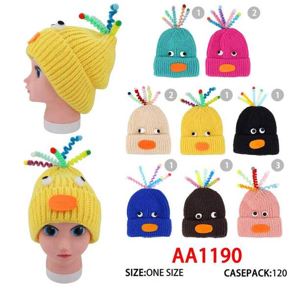 Kids Boys Girls Children Cute Pet Knit Cuffed Winter Warm Hats AA1190