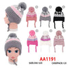 Kids Boys Girls Children Cute Winter Warm Pom Hats Caps Lining W/Earflap AA1191
