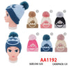 Kids Boys Girls Children Cute Pet Knit Cuffed Winter Warm Pom Hats AA1192