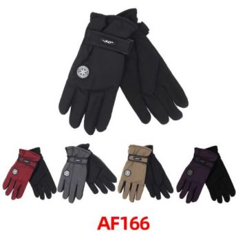 Women Snowflake Ski Gloves W/Velcro Strap AF166F