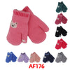 Girls Boys Kids Children Knit Multi Color Bear Mittens Gloves AF176
