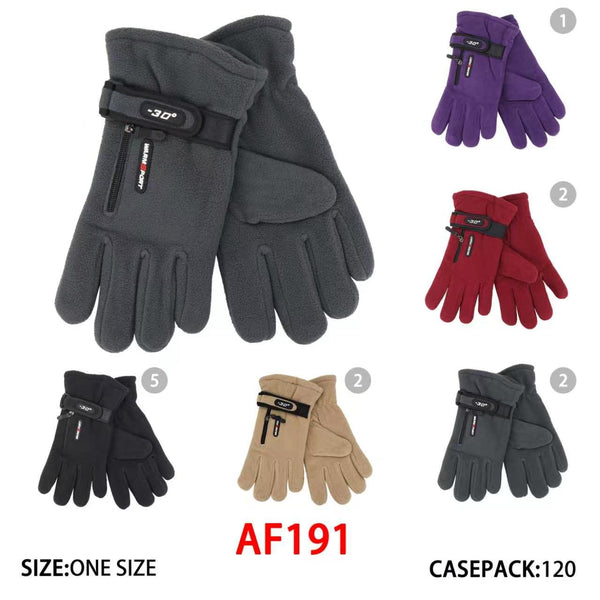 Women Lady Waterproof High-Performance Anti Slip Palm Ski Gloves With Zipper AF191