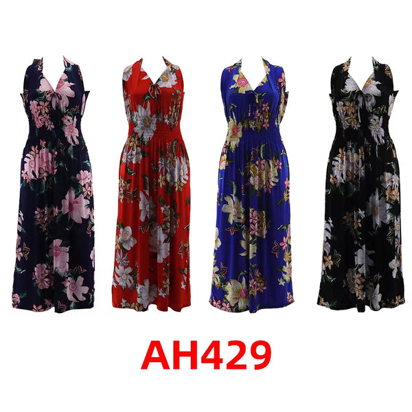 Fashion Floral Print Breathable Summer Dresses Sundresses (Wholesale Only) AH429