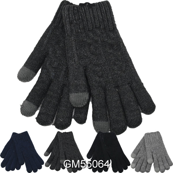 Thermal Insulated Soft Warm Cable Knit Winter Touchscreen Gloves GM55064