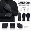 Men Waterproof High-Performance Anti Slip Palm Ski Gloves With Zipper Pocket & Adjustable Strap GM55094
