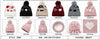 Winter Warm Heart Pattern Knitted Cuffed Hat Beanies Pom Pom Skull Cap W/ Lining H543