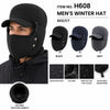Fur Lining Water Proof Earflap Winter Hats Ski Hat With Removable Face Mask W/Visor, H608