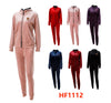 12 Sets of Winter Lining Outfit Gym Legging And Full Zip Jacket Top W/Hoodie Set HF1112