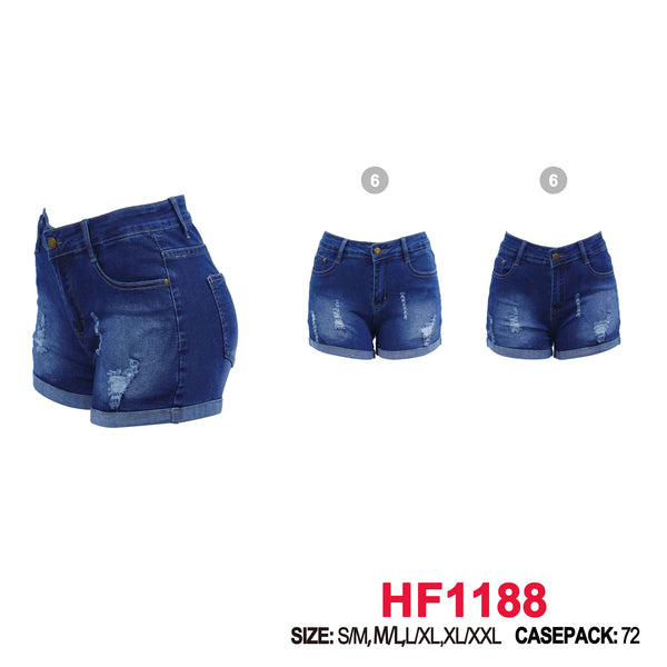 12 Pairs Women Classic Denim Shorts Jean HF1188