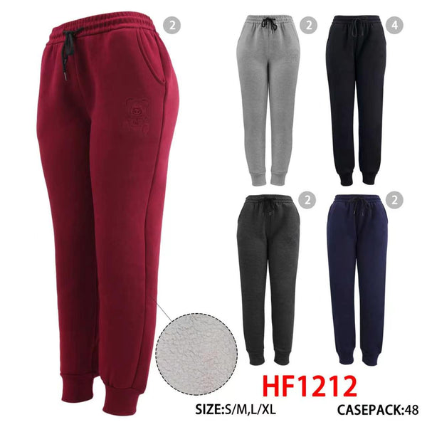 Lady Winter Warm Cozy Joggers Pants Fur Lining Leggings HF1212