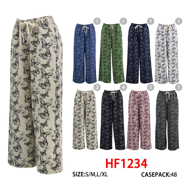 Wholesale Women Breathable Casual Comfortable Leggings Loose Pants HF1234