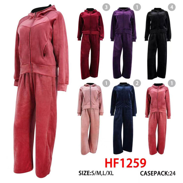 12 Sets Winter Warm Cozy Lining Outfit Gym Legging Pants Joggers And Hoodie Jacket Top Set HF1259
