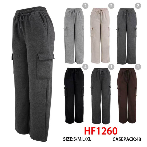 Women Girl Winter Warm Cozy Fur Lining Leggings Sports JOGGERS Pants Active Wear W/Pockets HF1260